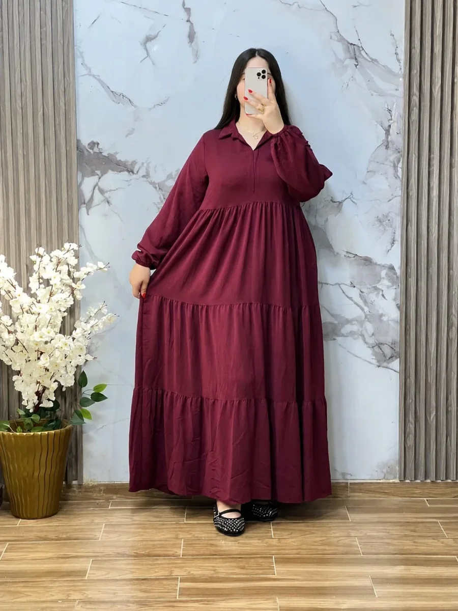 ❤️ Robe Longue en Crêpe – Rouge Élégant